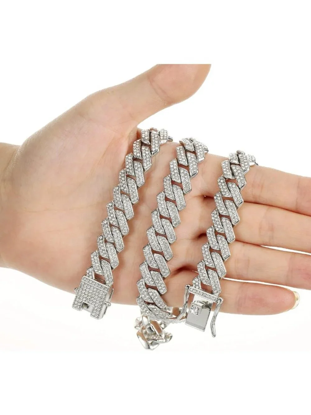 Iced Out Cuban Link Chain Necklace for Men & Women - Stylish Miami Jewelry